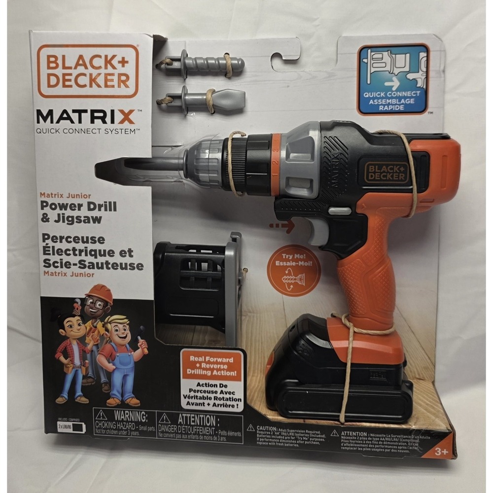 Black + Decker Matrix Junior Power Drill & Jigsaw with‎ Accessory Unisex Age 3+